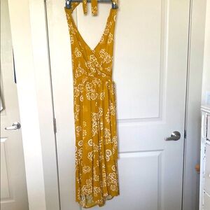 Faithfull the Brand Yellow and White Backless jumpsuit. Size 2 (US)